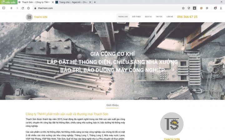 Thạch Sơn Dự án web Thạch Sơn do Nga Linh tư vấn và thiết kế
