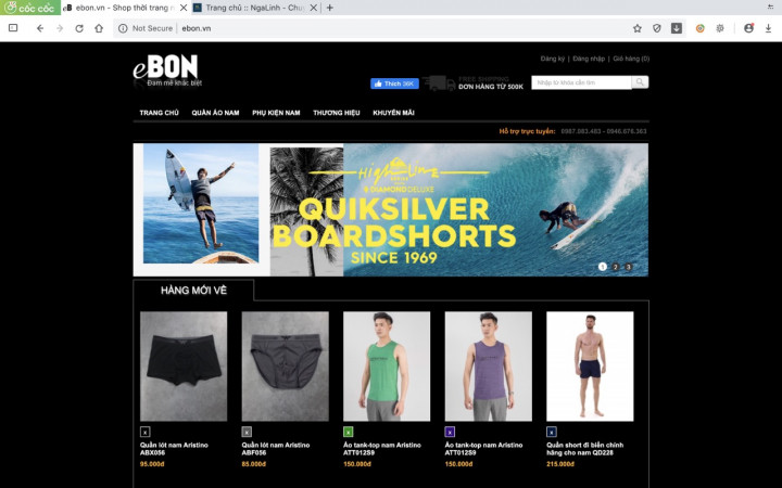 Ebon Dự án web Ebon do Nga Linh tư vấn và thiết kế