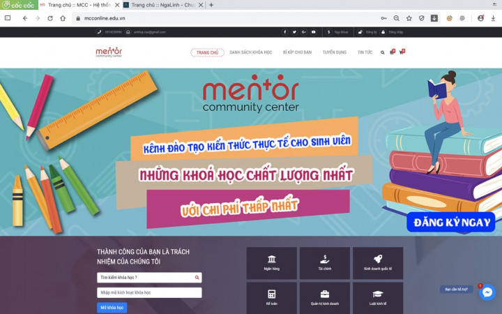 MCC Online Dự án web MCC Online do Nga Linh tư vấn và thiết kế