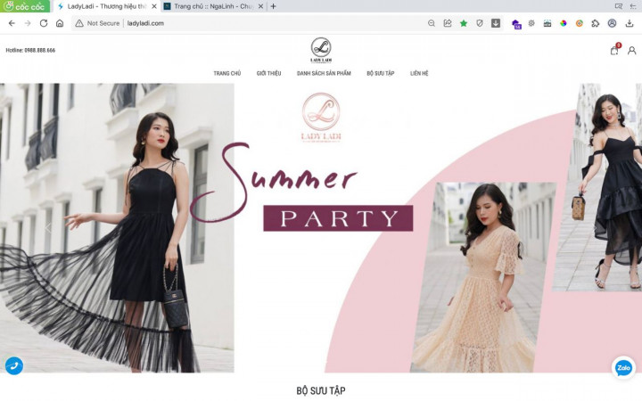 LadyLadi Web LadyLadi do bên Nga Linh xây dựng và thiết kế